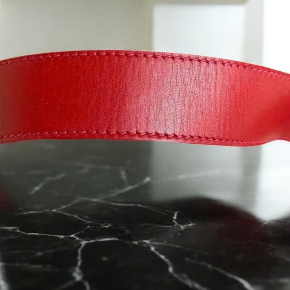 Gucci Horsebit Suede Waist Bag Mini Saddle Clutch Leather Red Gold Vintage COA - Picture 3 of 16